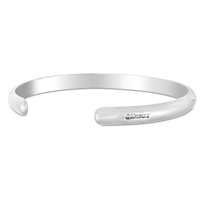 Mens Curved Silver Bracelet