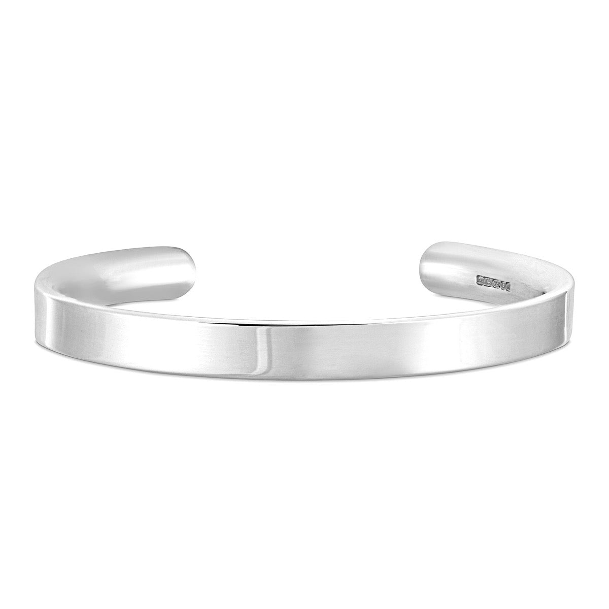 Ladies Slim Silver Open Bangle