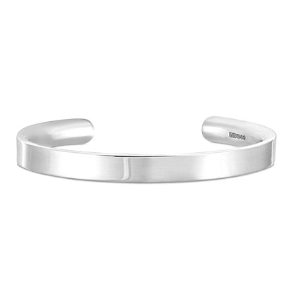 Ladies Slim Silver Open Bangle