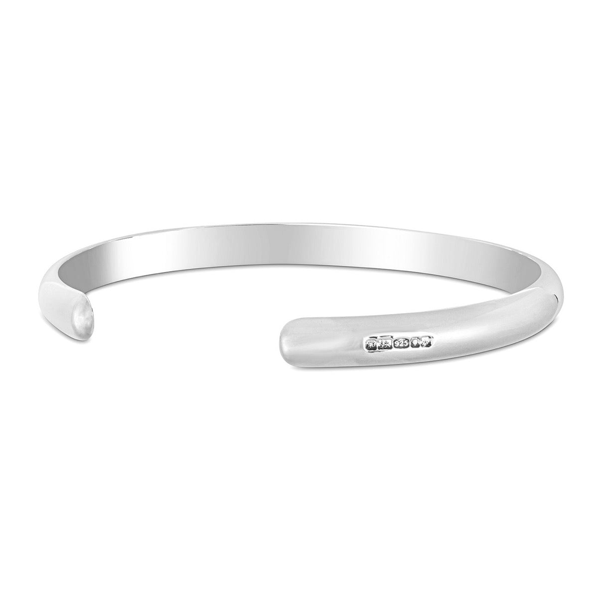 Ladies Silver Open Bangle - hersey-and-son