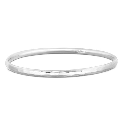 Silver Bangle No.2 - Hammered 4mm