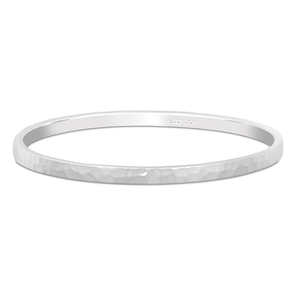 Silver Bangle No.3 - Hammered