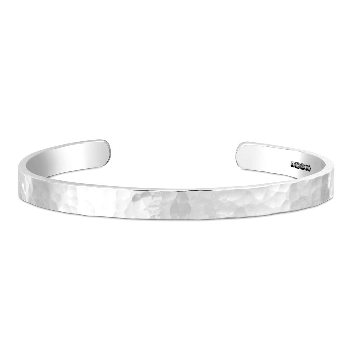 Mens Hammered Silver Bracelet