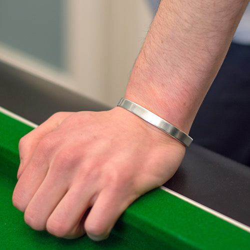 chunky silver mens bracelet