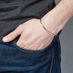 Mens Open Silver Bangle - hersey-and-son