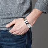 Mens Extra Wide Silver Cuff Bracelet - hersey-and-son