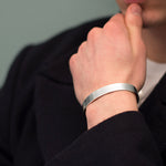 Mens Classic Silver Cuff Bracelet - hersey-and-son