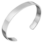Mens Classic Silver Cuff Bracelet - hersey-and-son
