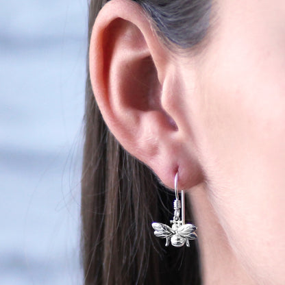 Silver Bumblebee Earrings