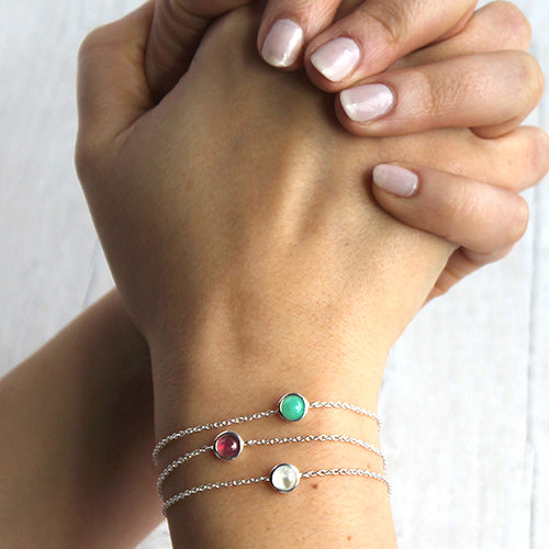 silver birthstone bracelets