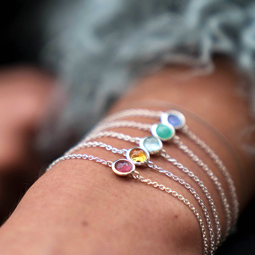 Silver birthstone bracelets