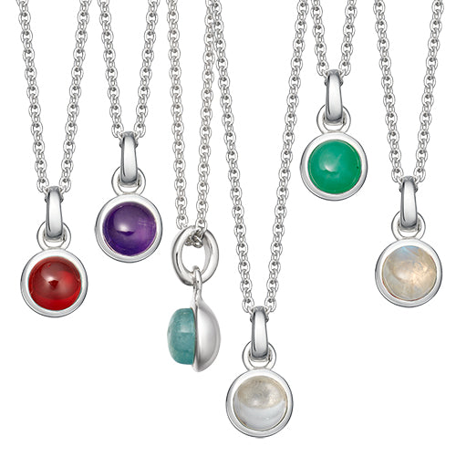 Silver birthstone necklaces