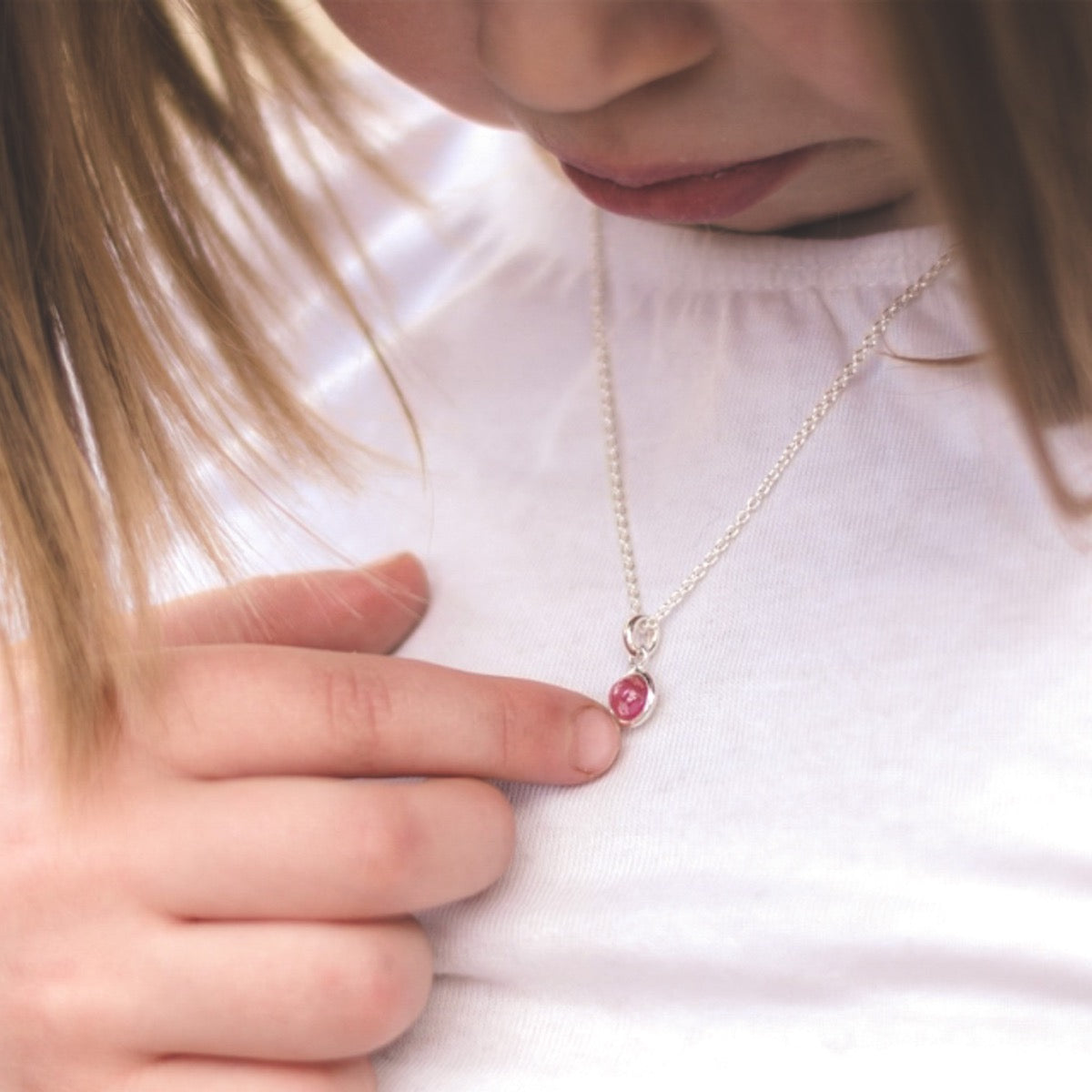 Silver birthstone necklaces