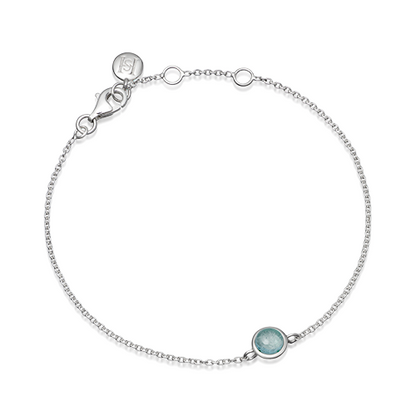 Silver Aquamarine birthstone bracelet 