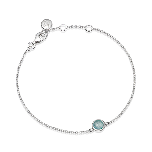 Silver Aquamarine birthstone bracelet 