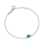 Emerald Birthstone Silver Bracelet- May - hersey-and-son