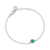 Emerald Birthstone Silver Bracelet- May - hersey-and-son