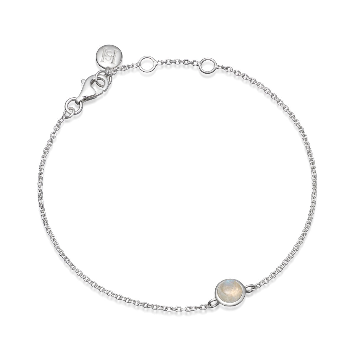 Moonstone Birthstone Silver Bracelet- June - hersey-and-son