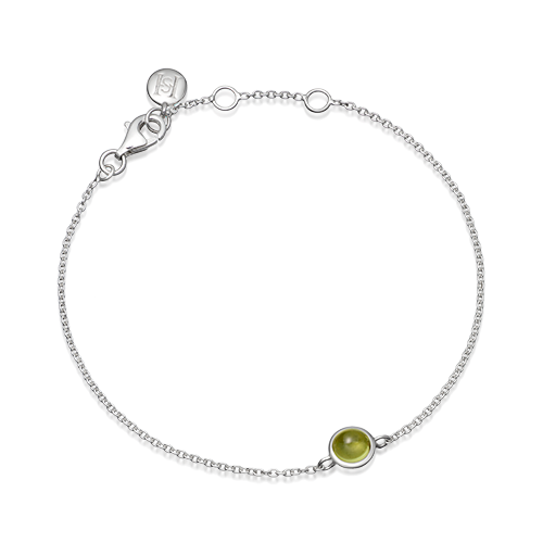 Silver and Peridot August birthstone bracelet