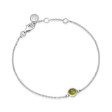 Peridot Birthstone Silver Bracelet- August - hersey-and-son