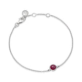 Ruby Birthstone Silver Bracelet- July - hersey-and-son