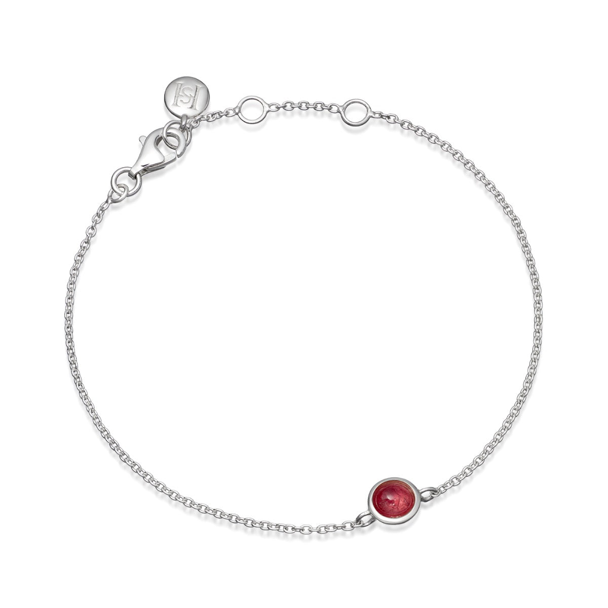 Tourmaline Birthstone Silver Bracelet- October - hersey-and-son