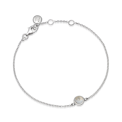 White topaz silver birthstone bracelet