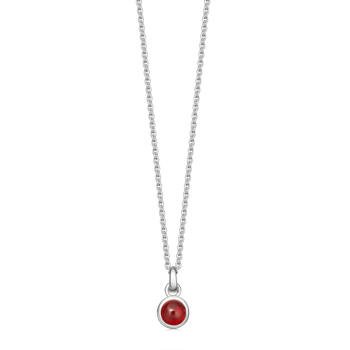 Silver an garnet birthstone necklace