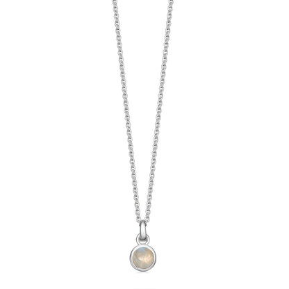 silver and moonstone birthstone necklace