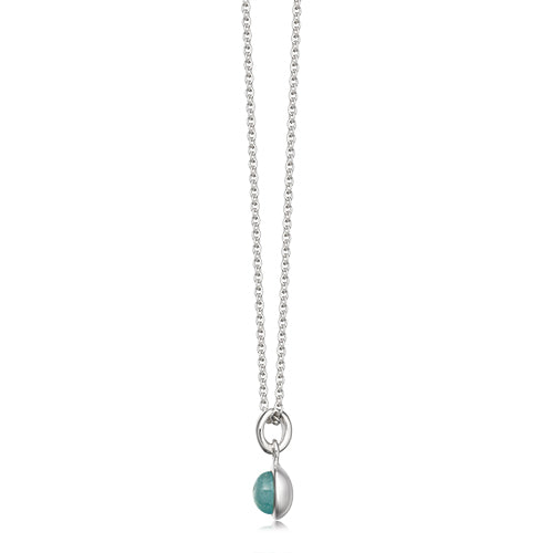 Aquamarine silver birthstone necklace March