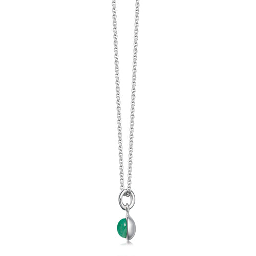 Silver and emerald birthstone pendant