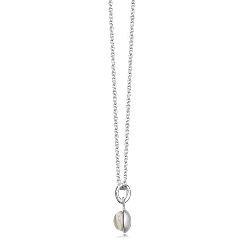 White topaz and silver birthstone necklace