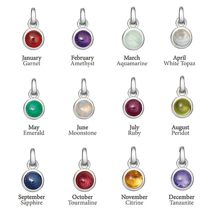 Silver birthstone charms 