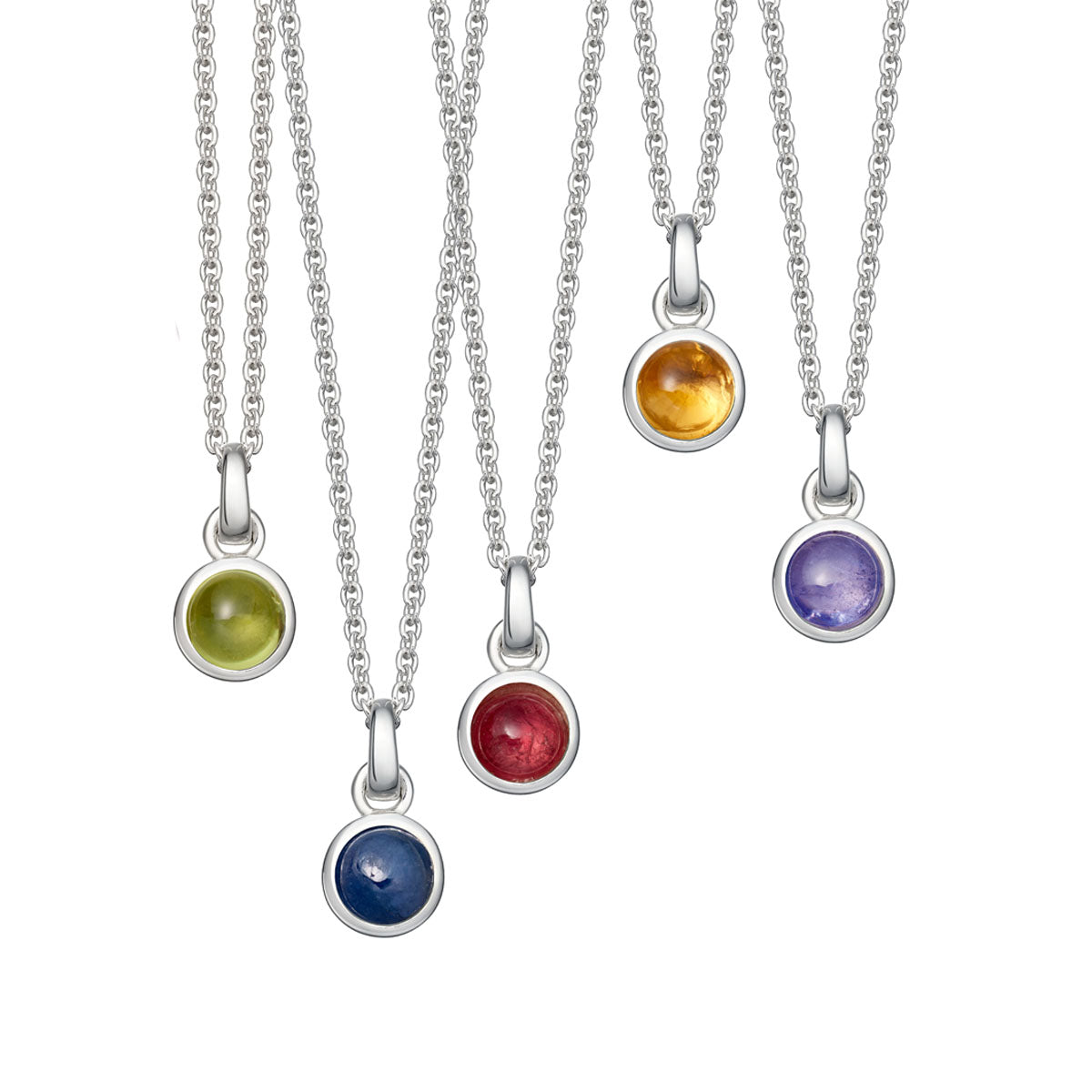 Silver Birthstone Necklace