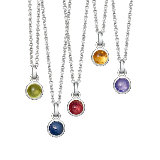 Silver Birthstone Necklace