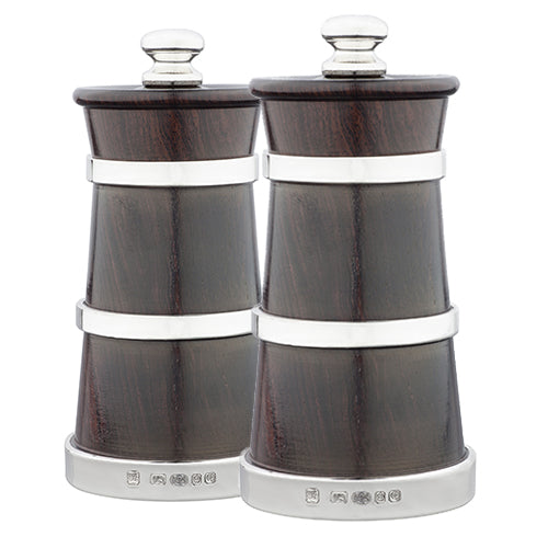 Silver & Blackwood Churn Peppermill - hersey-and-son