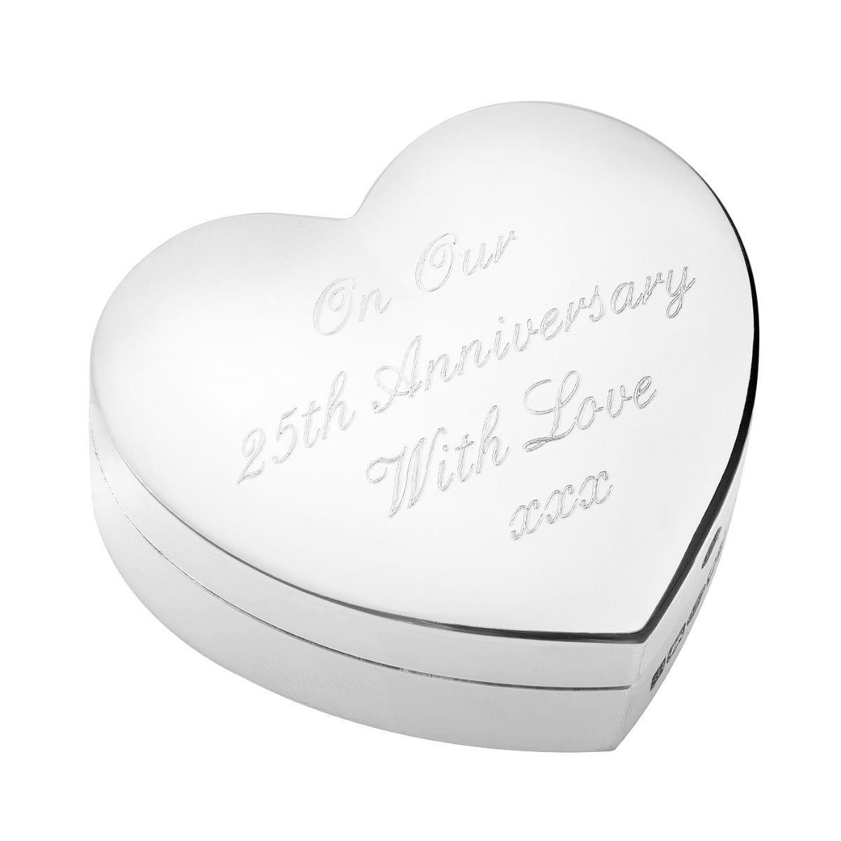 Silver Heart Box Engraved