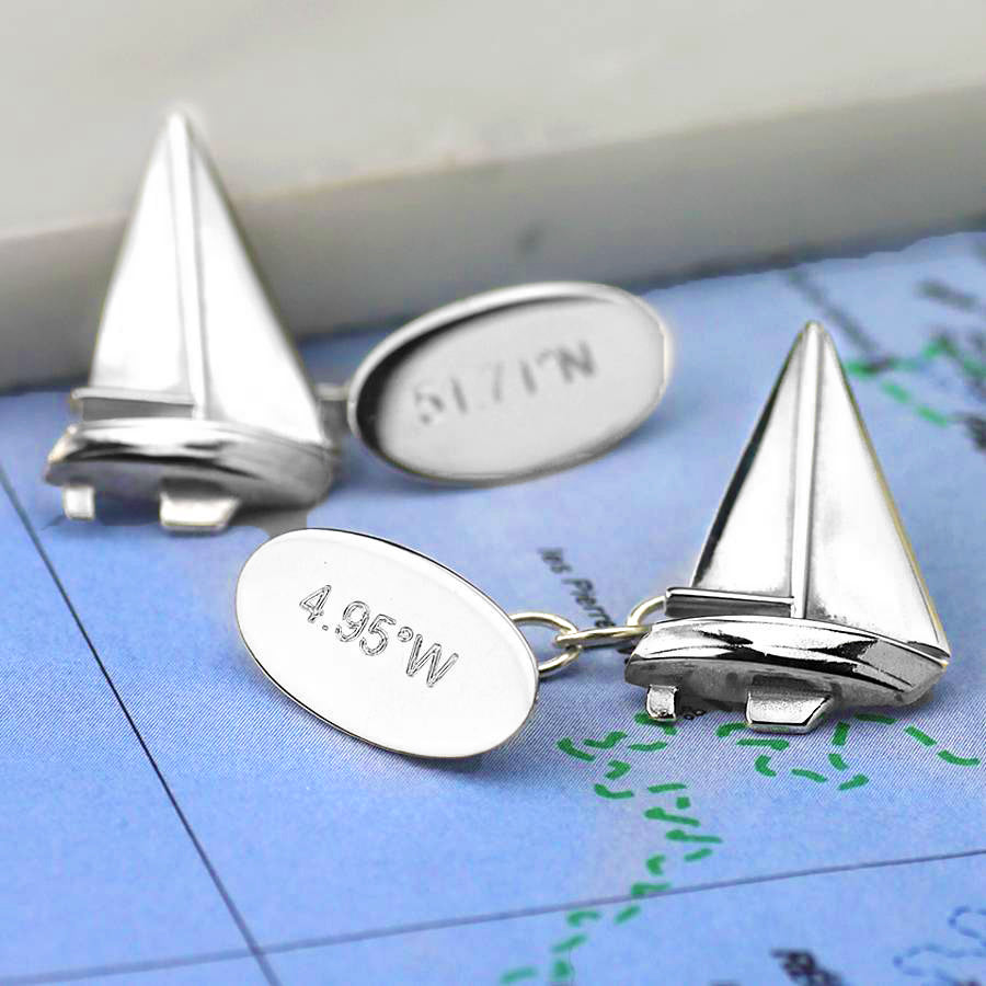 Silver Sailing Boat Cufflinks