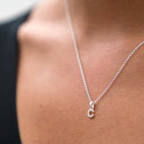 Mini Silver Letter "C" Initial Necklace - hersey-and-son