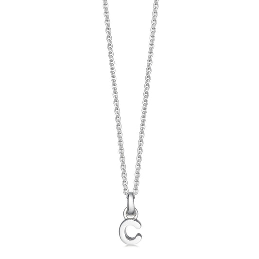 Mini Silver Letter "C" Initial Necklace