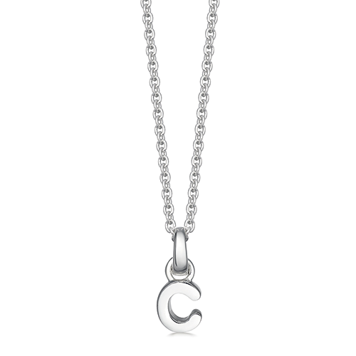 Mini Silver Letter "C" Initial Necklace