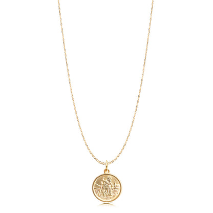 9ct Solid Gold St Christopher Pendant