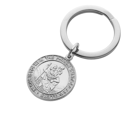 Silver St Christopher Keyring