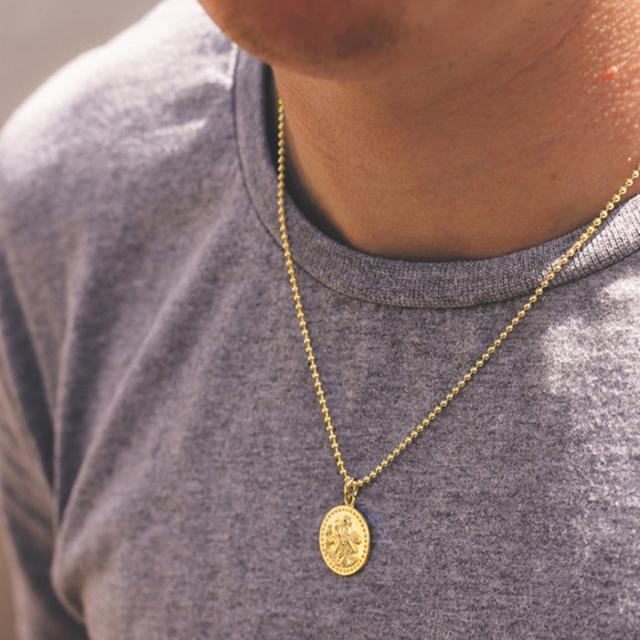 22ct Gold Plated St Christopher Necklace