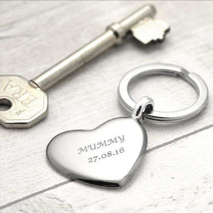 Silver heart keyring