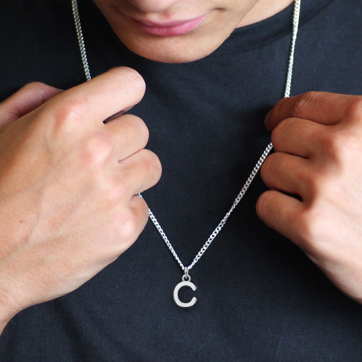 Chunky initial necklace 