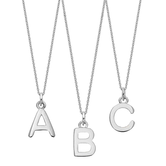 Silver Chunky Initial necklace 