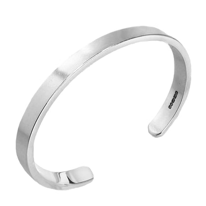 Silver matt chunky bracelet for men