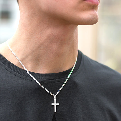 Chunky Sterling Silver Cross Necklace - hersey-and-son