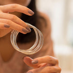 Cinq Bracelet - Five Interlocking Silver Bangles - hersey-and-son